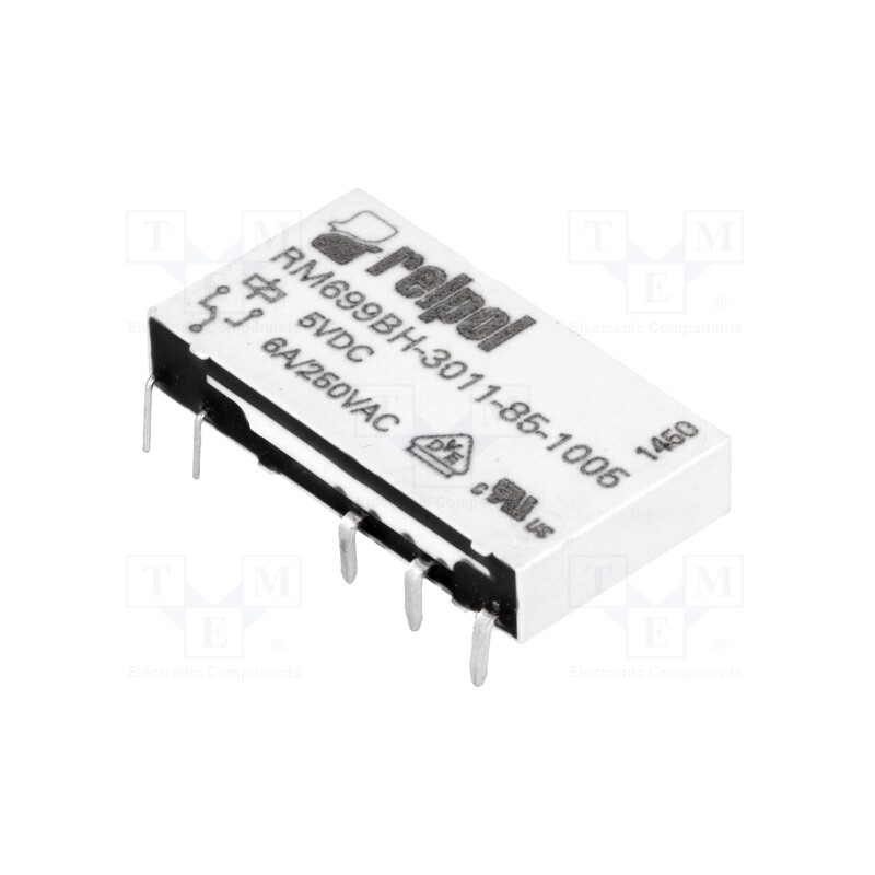 1 pcs x RELPOL - RM699BH-3011-85-1005 - Relay: electromagnetic, SPDT, Ucoil: 5VDC, 6A, 6A/250VAC, 6A/24VDC