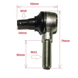 ATV tie rod end, left thread