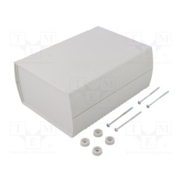 1 pcs x KRADEX - Z112BJ - Enclosure: with panel, X: 136mm, Y: 185mm, Z: 80mm, ABS, grey, IP53