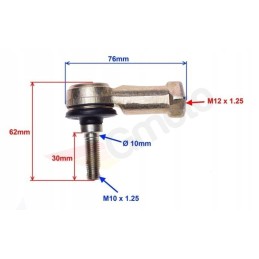 Rod end quad atv 110 125 150 200 250 m12 internal m10 external