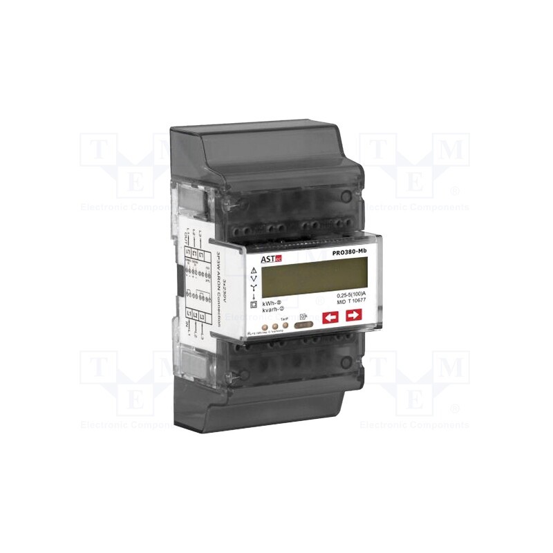 1 pcs x ASTEC - ASTEC PRO380MB-MOD - Counter, digital, three-phase, LED, Maximum current: 100A, 45÷60Hz