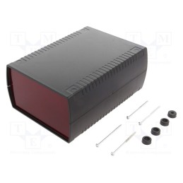 1 pcs x KRADEX - Z112BF - Enclosure: with panel, X: 136mm, Y: 185mm, Z: 80mm, ABS, black, IP53