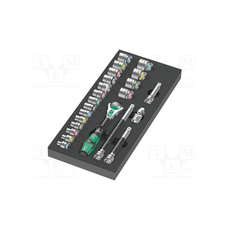 1 set x WERA - 5150111001 - Wrenches set, 6-angles,socket spanner, Mounting: 3/8', 23pcs.