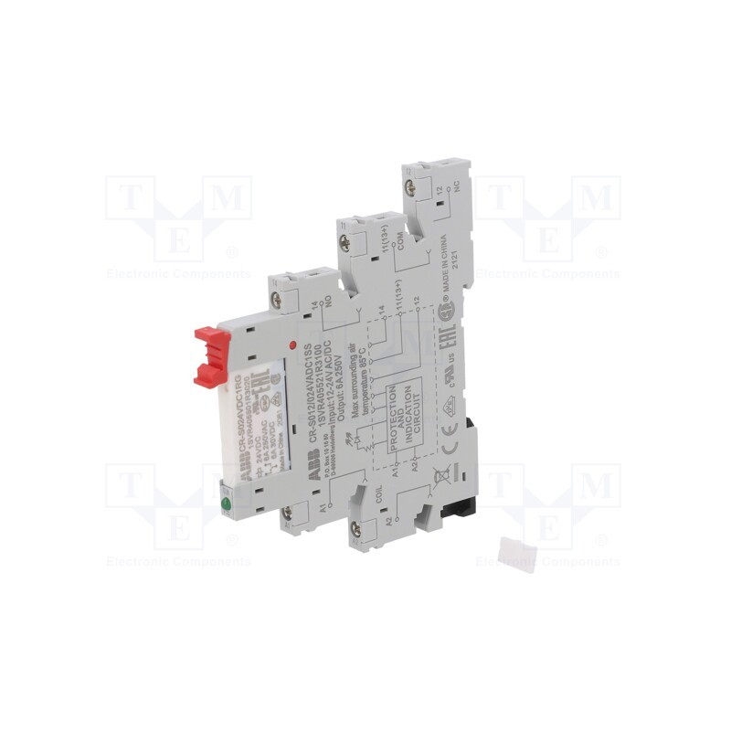 1 pcs x ABB - 1SVR405541R3120 - Relay: interface, SPDT, Ucoil: 24VAC,24VDC, for DIN rail mounting