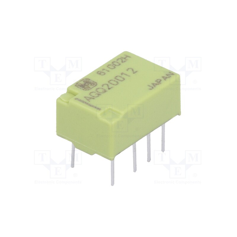 1 pcs x PANASONIC - AGQ20012 - Relay: electromagnetic, DPDT, Ucoil: 12VDC, Icontacts max: 2A, PCB