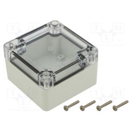 1 pcs x KRADEX - ZP75.75.45SJP TM PC - Enclosure: multipurpose, X: 75mm, Y: 75mm, Z: 45mm, ZP, polycarbonate
