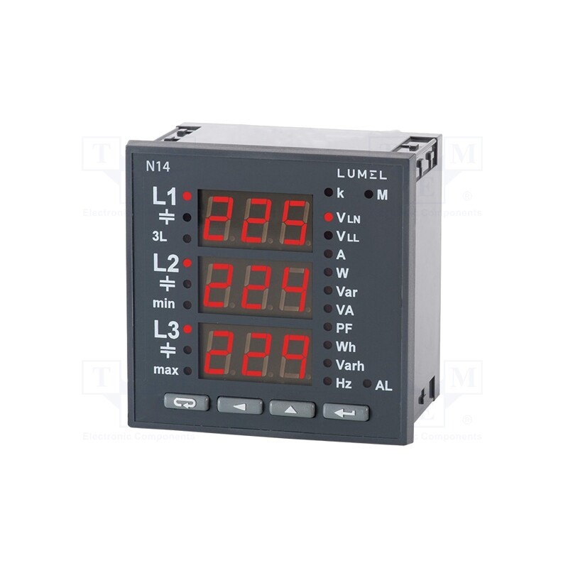 1 pcs x LUMEL - N14 11000 - Meter: network parameters, on panel, digital,mounting, LED x3