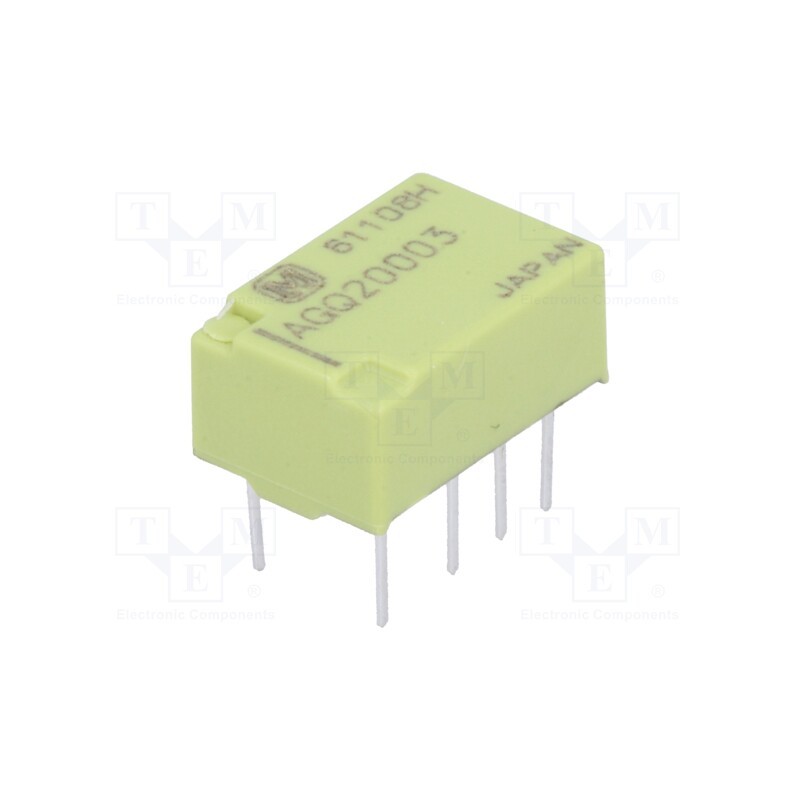 1 pcs x PANASONIC - AGQ20003 - Relay: electromagnetic, DPDT, Ucoil: 3VDC, Icontacts max: 2A, PCB