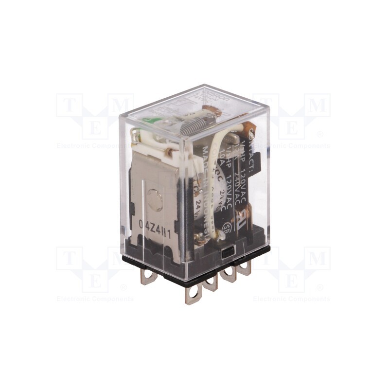 1 pcs x OMRON - LY2-I4N 24VDC - Relay: electromagnetic, DPDT, Ucoil: 24VDC, Icontacts max: 10A