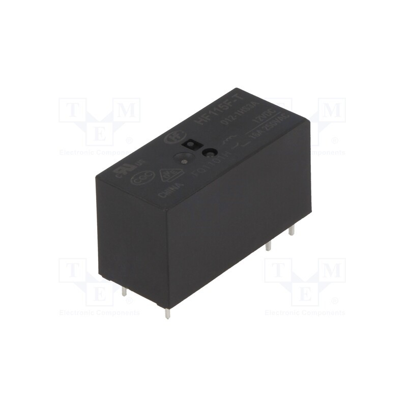 1 pcs x HONGFA RELAY - HF115F-T/012-1HS3A - Relay: electromagnetic, SPST-NO, Ucoil: 12VDC, 16A, 16A/250VAC