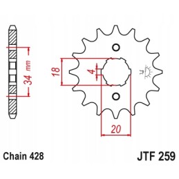 Front sprocket 16 teeth kymco kxr 50 90 maxxer
