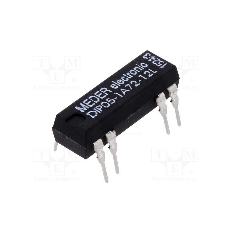 1 pcs x MEDER - DIP05-1A72-12L - Relay: reed switch, SPST-NO, Ucoil: 5VDC, 1A, max.200VDC, 50mW, PCB