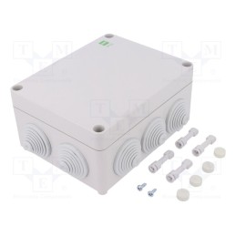 1 pcs x ELEKTRO-PLAST NASIELSK - 296244 - Enclosure: junction box, X: 163mm, Y: 198mm, Z: 80mm, IP55, grey