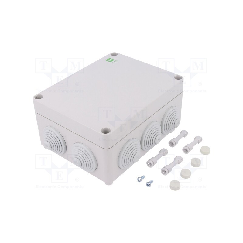 1 pcs x ELEKTRO-PLAST NASIELSK - 296244 - Enclosure: junction box, X: 163mm, Y: 198mm, Z: 80mm, IP55, grey