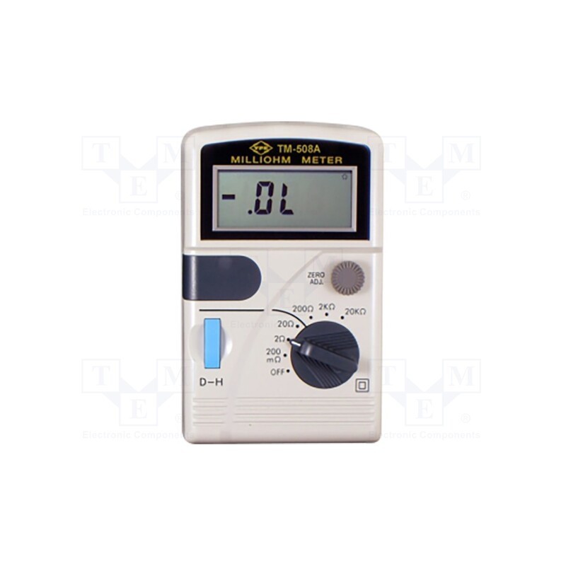 1 pcs x TENMARS - TM-508A - Milli-ohm meter, LCD, 3,5 digit (2000), Features: HOLD function
