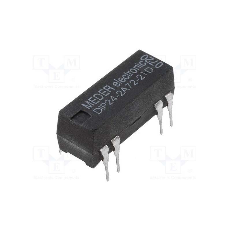 1 pcs x MEDER - DIP24-2A72-21D - Relay: reed switch, DPST-NO, Ucoil: 24VDC, 1A, max.200VDC, 290mW
