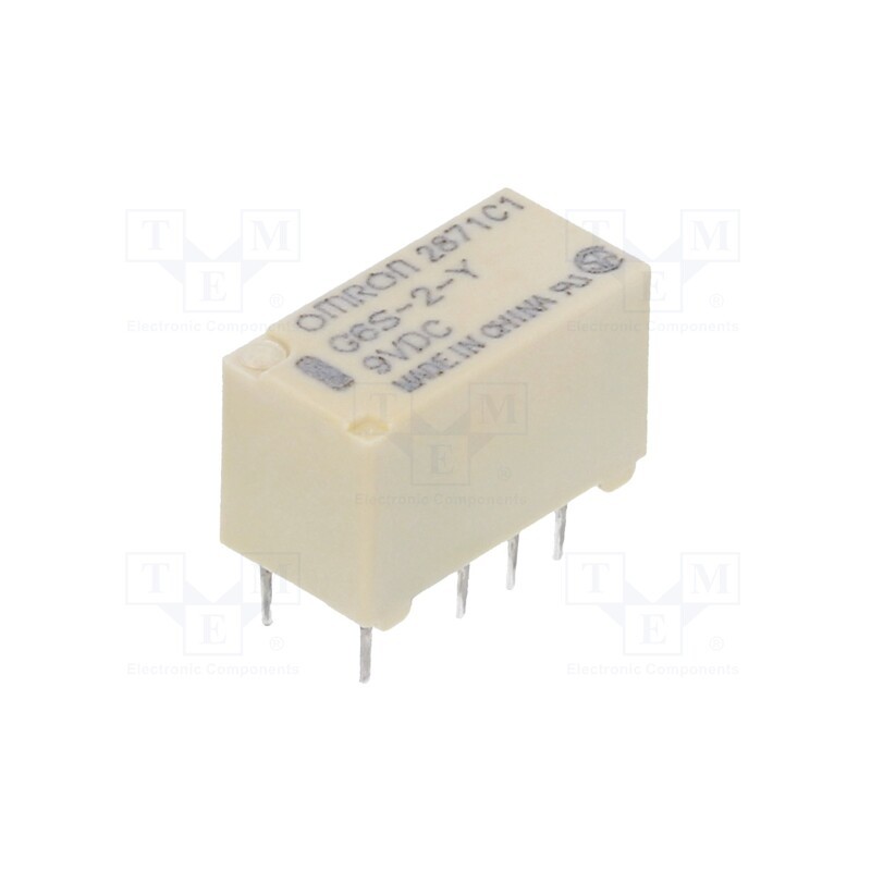 1 pcs x OMRON OCB - G6S-2-Y DC9 - Relay: electromagnetic, DPDT, Ucoil: 9VDC, 2A, 0.5A/125VAC, PCB