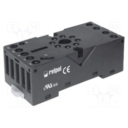 1 pcs x RELPOL - GZP8 (BLACK) - Socket, PIN: 8, 10A, 250VAC, on panel,for DIN rail mounting, octal
