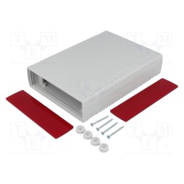 1 pcs x KRADEX - Z112AJF - Enclosure: with panel, X: 136mm, Y: 185mm, Z: 40mm, ABS, grey, IP54
