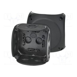 1 pcs x HENSEL - 62000297 - Enclosure: junction box, X: 104mm, Y: 104mm, Z: 70mm, IP66, black