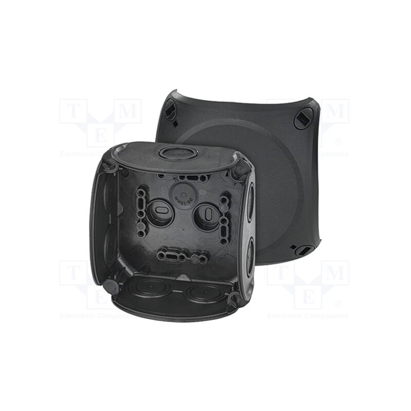 1 pcs x HENSEL - 62000297 - Enclosure: junction box, X: 104mm, Y: 104mm, Z: 70mm, IP66, black