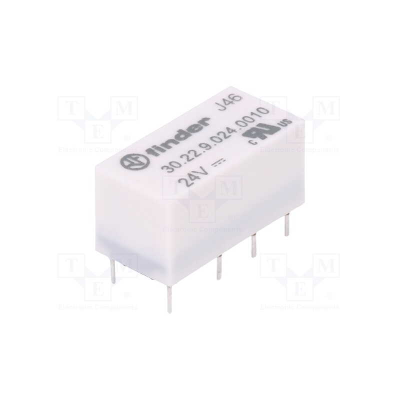 1 pcs x FINDER - 30.22.9.024.0010 - Relay: electromagnetic, DPDT, Ucoil: 24VDC, 3A, 2A/125VAC, 2A/30VDC
