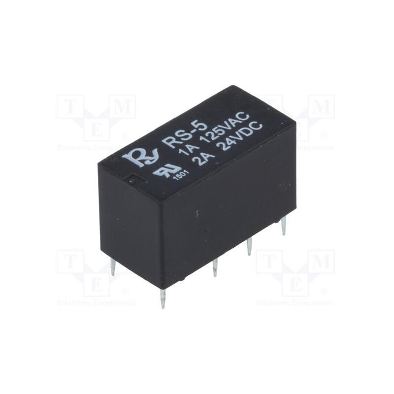1 pcs x Recoy/RAYEX ELECTRONICS - RS-5 - Relay: electromagnetic, DPDT, Ucoil: 5VDC, Icontacts max: 2A, PCB