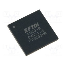 1 pcs x FTDI - FT4232HQ-TRAY - IC: interface, USB-UART x4, MPSSE x2, Hi-Speed, 3.3÷5VDC, QFN64