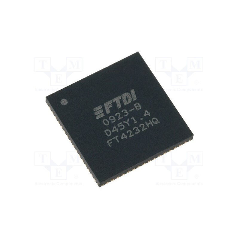 1 pcs x FTDI - FT4232HQ-TRAY - IC: interface, USB-UART x4, MPSSE x2, Hi-Speed, 3.3÷5VDC, QFN64