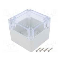 1 pcs x KRADEX - ZP90.90.75JPH TM PC - Enclosure: multipurpose, X: 90mm, Y: 90mm, Z: 75mm, ZP, polycarbonate