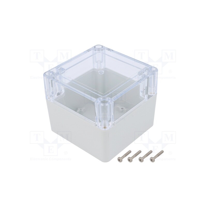 1 pcs x KRADEX - ZP90.90.75JPH TM PC - Enclosure: multipurpose, X: 90mm, Y: 90mm, Z: 75mm, ZP, polycarbonate