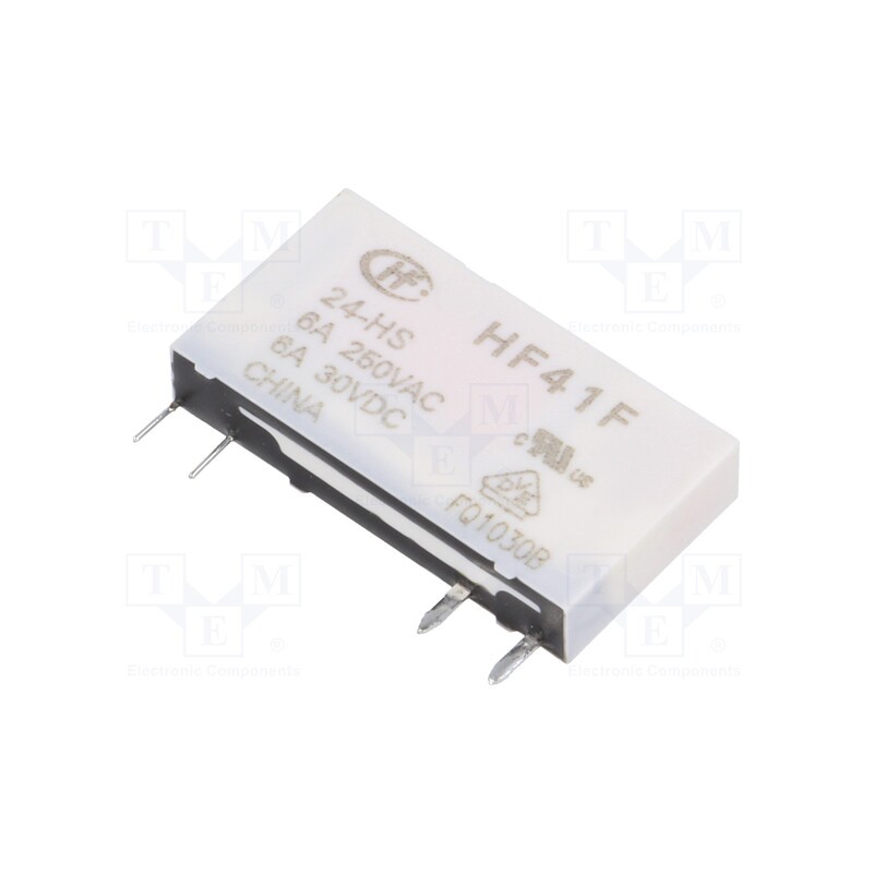 1 pcs x HONGFA RELAY - HF41F/24-HS - Relay: electromagnetic, SPST-NO, Ucoil: 24VDC, 6A, 6A/250VAC, PCB