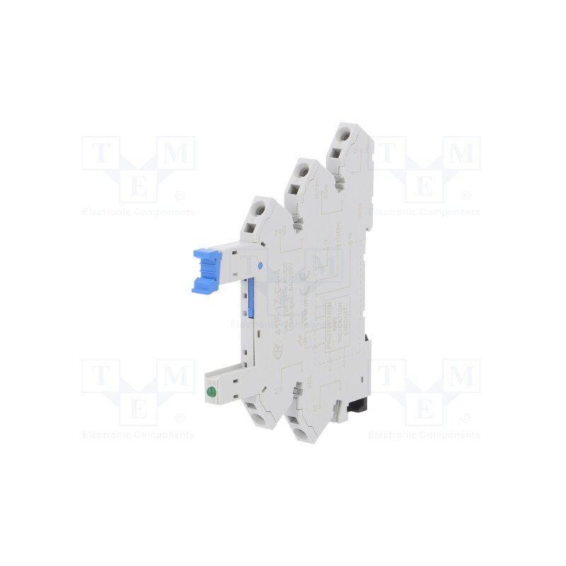 1 pcs x HONGFA RELAY - 41F-1Z-C4-4 - Socket, PIN: 5, 6A, 250VAC, for DIN rail mounting, spring clamps