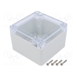 1 pcs x KRADEX - ZP90.90.60JPH TM PC - Enclosure: multipurpose, X: 90mm, Y: 90mm, Z: 60mm, ZP, polycarbonate