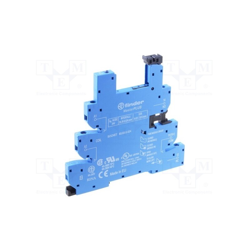 1 pcs x FINDER - 93.63.0.024 - Socket, for DIN rail mounting, Series: 34.51.7.024