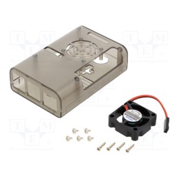 1 pcs x - DNG-16188 - Enclosure: for computer, Raspberry Pi 4 B, grey, X: 90mm, Y: 59mm