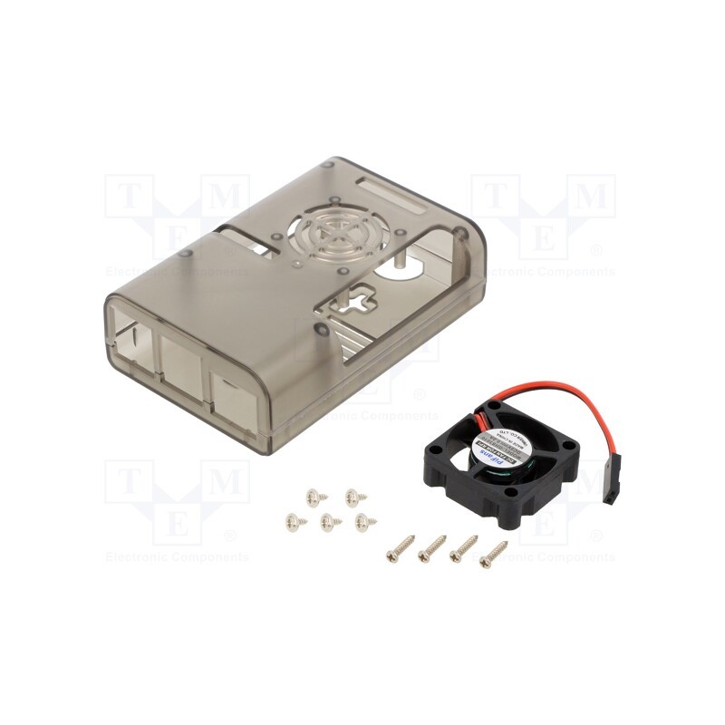 1 pcs x - DNG-16188 - Enclosure: for computer, Raspberry Pi 4 B, grey, X: 90mm, Y: 59mm