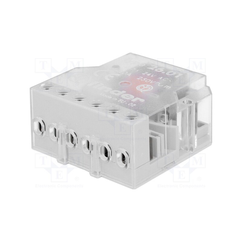 1 pcs x FINDER - 26.01.8.024.0000 - Relay: installation, bistable,impulse, NO, Ucoil: 24VAC, 10A, IP20