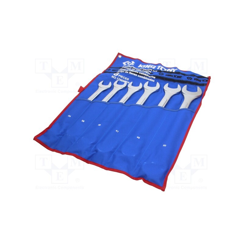 1 set x KING TONY - 1296MRN - Wrenches set, combination spanner, 6pcs.