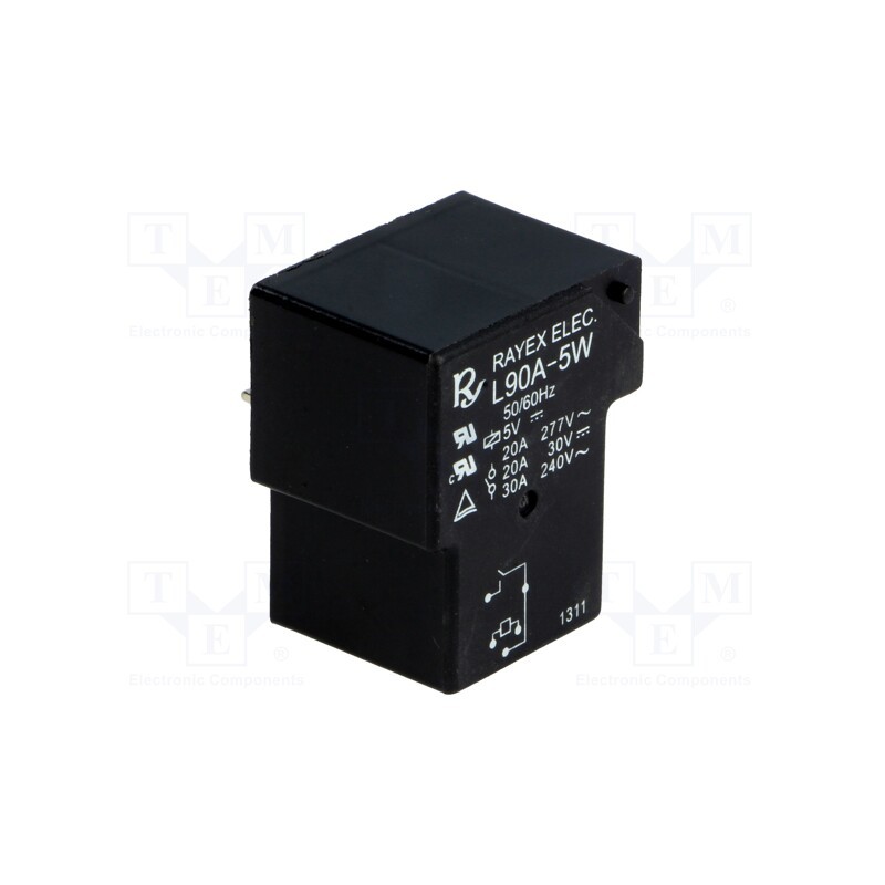 1 pcs x Recoy/RAYEX ELECTRONICS - L90A-5W - Relay: electromagnetic, SPST-NO, Ucoil: 5VDC, 30A, Series: L90, PCB