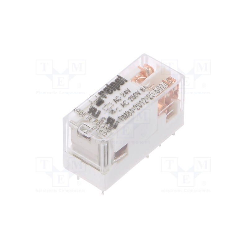 1 pcs x RELPOL - RM84-2012-25-5024-01 - Relay: electromagnetic, DPDT, Ucoil: 24VAC, 8A, 8A/250VAC, 8A/24VDC