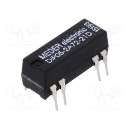 1 pcs x MEDER - DIP05-2A72-21D - Relay: reed switch, DPST-NO, Ucoil: 5VDC, 1A, max.200VDC, 125mW, PCB