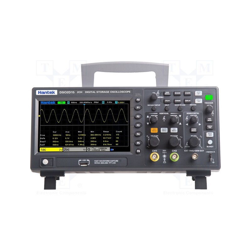 1 pcs x HANTEK - DSO2C15 - Oscilloscope: digital, DSO, Ch: 2, 150MHz, 1Gsps, 4Mpts/ch, DSO2000