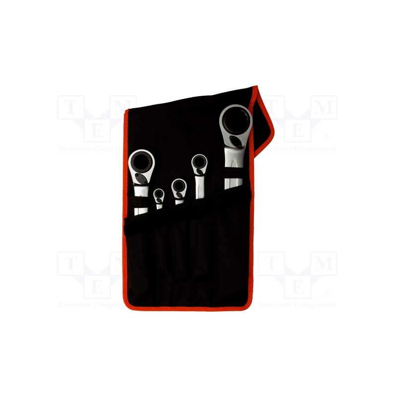 1 set x BAHCO - S4RM/5T - Wrenches set, box,with ratchet, 5pcs.