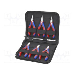 1 set x KNIPEX - 00 20 16 - Kit: pliers, cutting,round,precision,half-rounded nose, bag