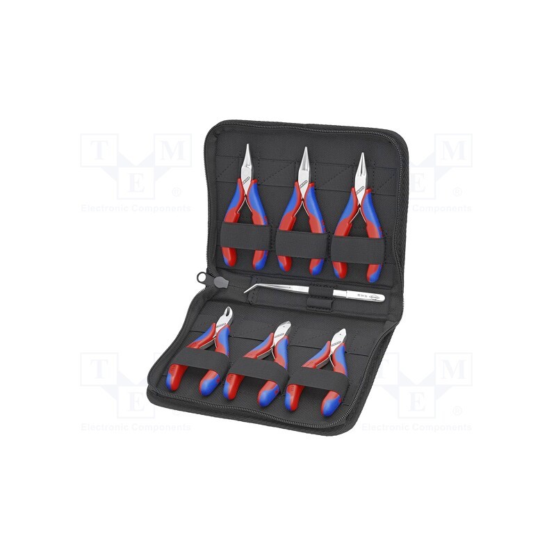1 set x KNIPEX - 00 20 16 - Kit: pliers, cutting,round,precision,half-rounded nose, bag