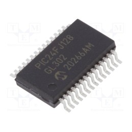 1 pcs x MICROCHIP TECHNOLOGY - PIC24FJ128GL302-I/SS - IC: PIC microcontroller, 128kB, 32MHz, SMD, UQFN28, PIC24, 8kBSRAM