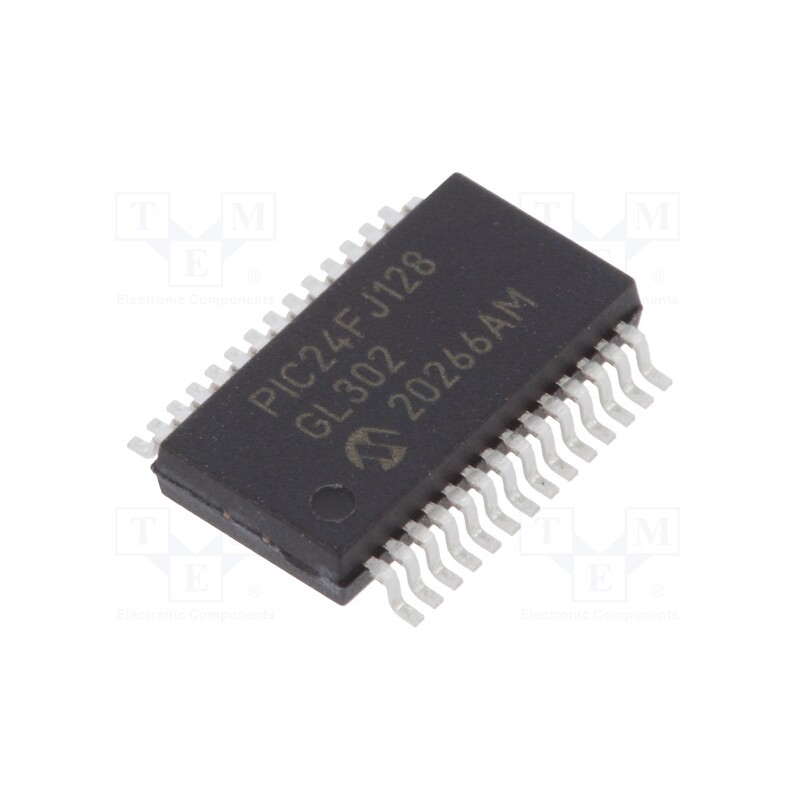 1 pcs x MICROCHIP TECHNOLOGY - PIC24FJ128GL302-I/SS - IC: PIC microcontroller, 128kB, 32MHz, SMD, UQFN28, PIC24, 8kBSRAM