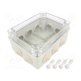 1 pcs x PAWBOL - S-BOX 306-P - Enclosure: junction box, X: 110mm, Y: 150mm, Z: 70mm, IP65, grey