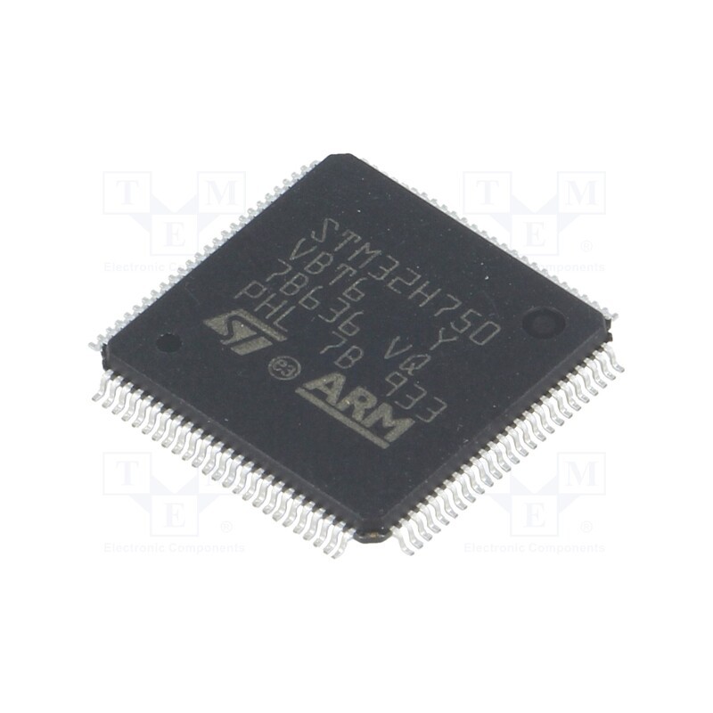 1 pcs x STMicroelectronics - STM32H750VBT6 - IC: ARM microcontroller, 480MHz, LQFP100, 1.62÷3.6VDC, -40÷85°C